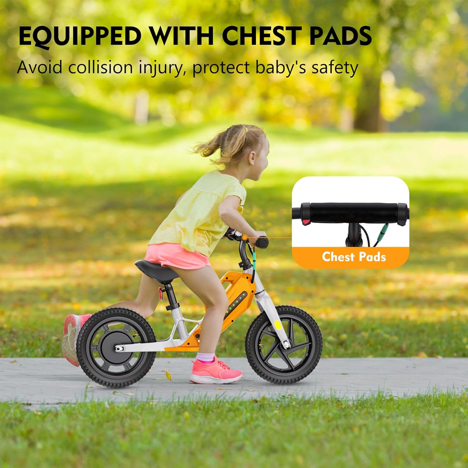   Kids Electric Scooter 180W Motor 12-Inch | Bluetooth, Color Lights, Power-Off Brake