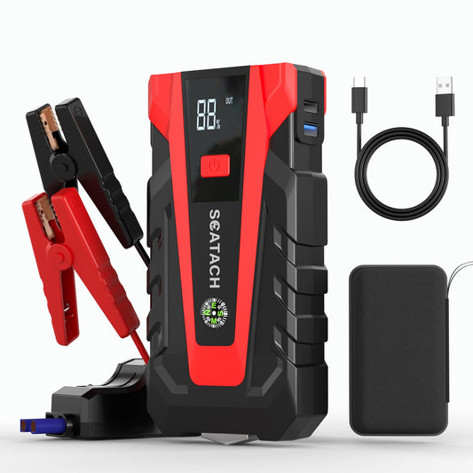 Scatach 011 5000A Car Battery Jump Starter,12V Jump Starter Battery Pack (up to 14.0L Gasoline and 12.0L Diesel Engine) Flashlight and Jumper Cable