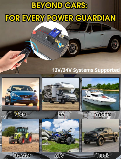250A Smart Remote Battery Disconnect Switch - Quick Kill Switch for Cars, Marine, RVs, and More