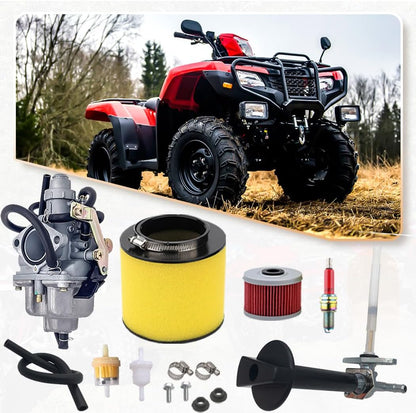 Recon 250 Carburetor with Fuel Tank Petcock Valve Set for Honda TRX 250