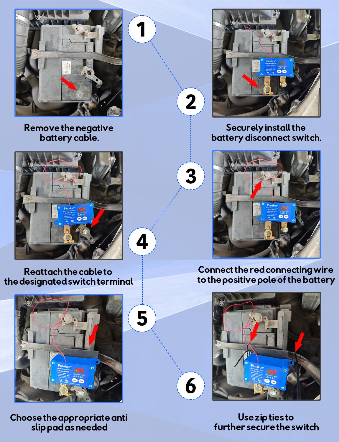 250A Smart Remote Battery Disconnect Switch - Quick Kill Switch for Cars, Marine, RVs, and More