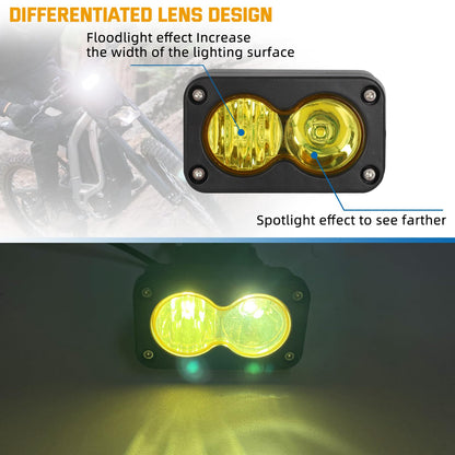 Dirtbike Headlight Kit for Sur-Ron Segway X260 & Talaria Sting R MX4 - LED Yellow Light Bar with Blue Switch
