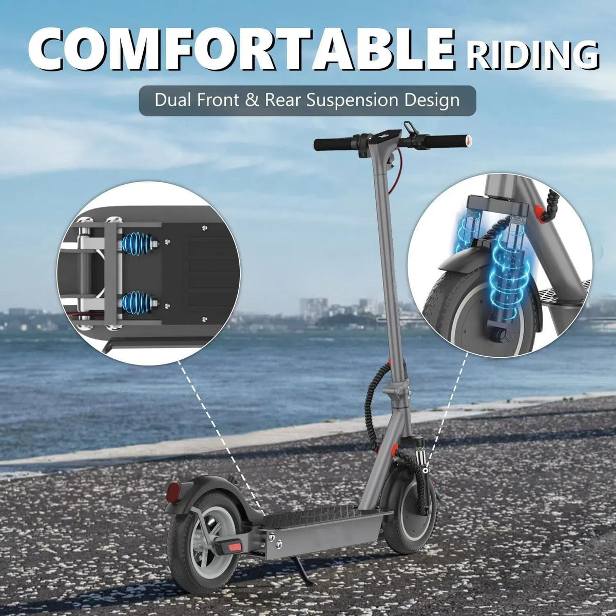   iE-M1 Electric Scooter 500W 36V 12.5Ah | 35KM/H Speed, Solid Tires, Dual Lights