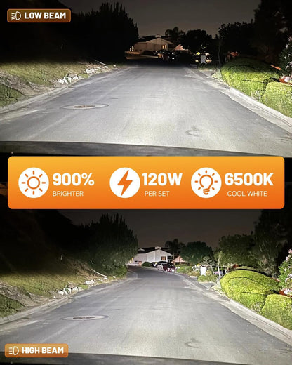 Forenner Fahren Upgraded H11/H9/H8 Bulbs - 40000LM, 900% Brighter, 6500K Cool White, Plug-N-Play with Cooling Fan