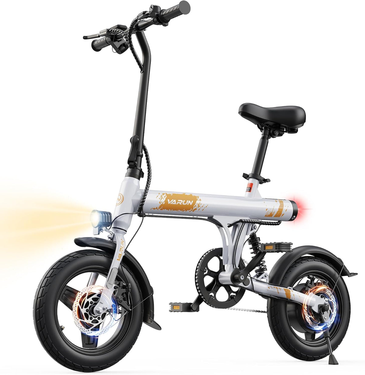   VARUN 500W Folding Electric Bike – 25 Mile Range, 32 km/h Speed, Dual Disc Brakes & Hidden Battery