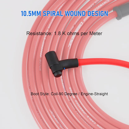 JDMSPEED New HEI Spark Plug Wires Set for SBC BBC 350 383 400 454 V8