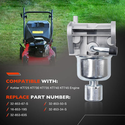 Carburetor Compatible with Kohler 7000 Series Engines KT725 KT730 KT735 KT740 KT745 with Oil, Air, Fuel Filter & Fuel Pump Kit