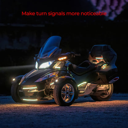 DITRIO 12pcs Underglow RGB LED Strip Light Kit for Motorcycles, Golf Carts, and ATVs