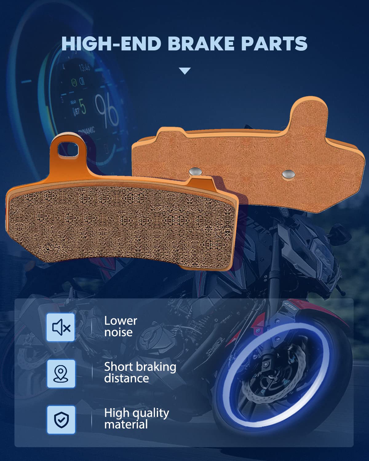 ECCPP Brake Pads for FLHTCU Ultra Classic Electra Glide & FLHR Road King 2008-2022