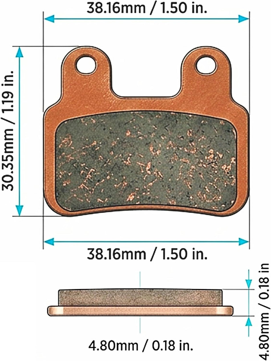 2 Pairs Copper Sintered E-Bike Disc Brake Pads for Ridstar Q20/Q20 Pro/H26 Pro All-Metal Low Noise High Heat Resistance Strong Bite Front & Rear Set