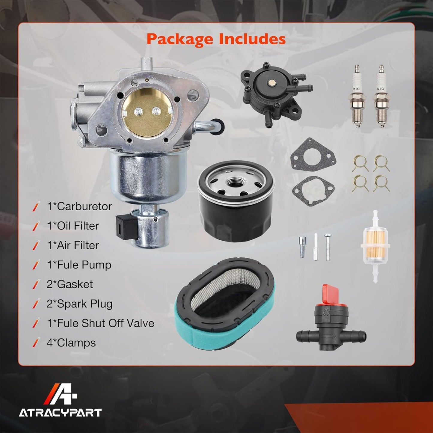 Carburetor Compatible with Kohler 7000 Series Engines KT725 KT730 KT735 KT740 KT745 with Oil, Air, Fuel Filter & Fuel Pump Kit