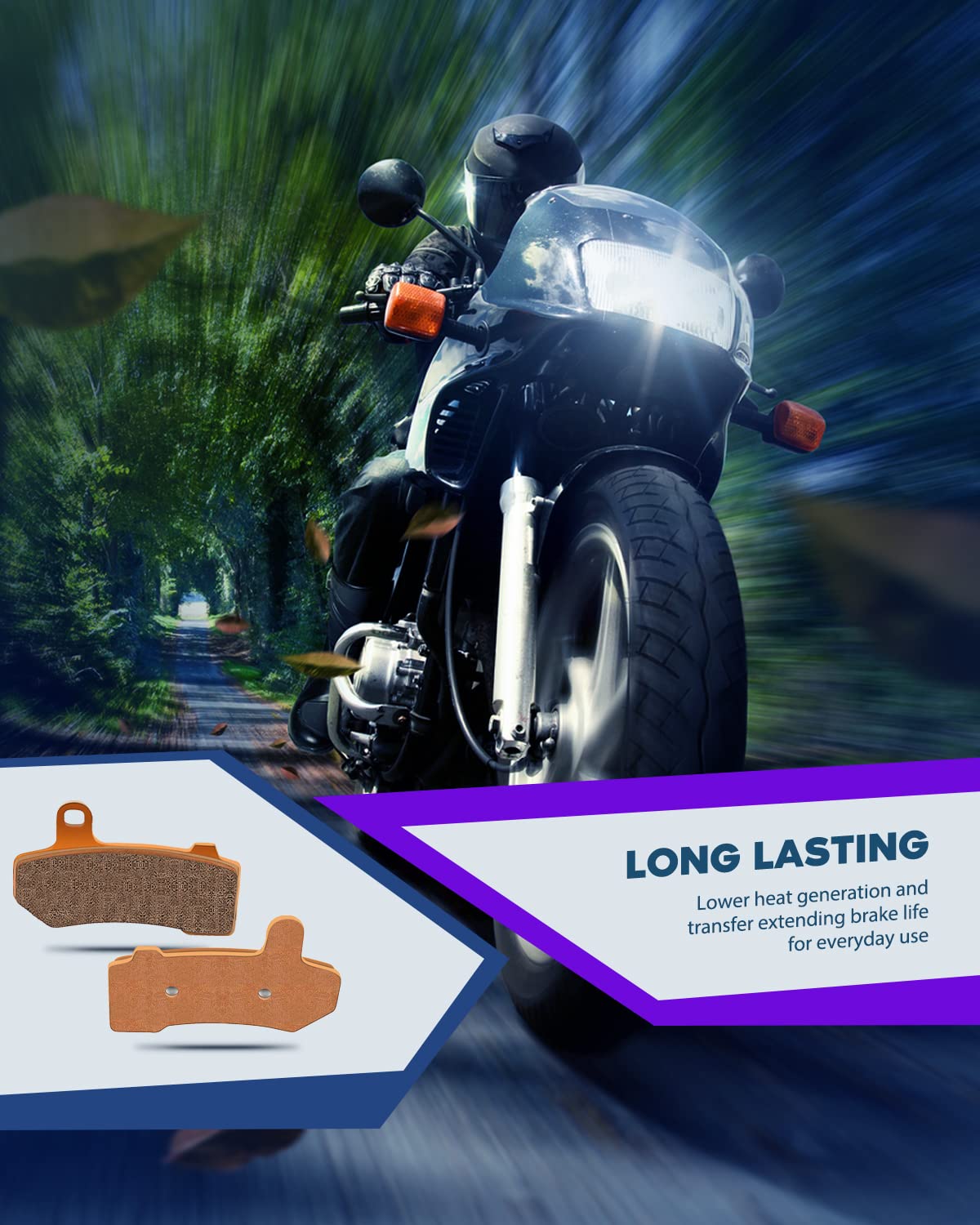 ECCPP Brake Pads for FLHTCU Ultra Classic Electra Glide & FLHR Road King 2008-2022