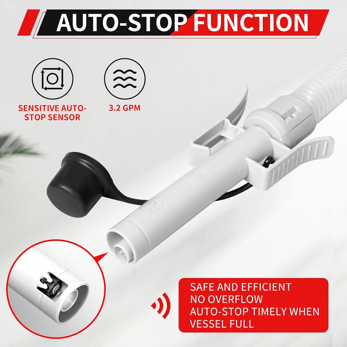 Automatic Fuel Transfer Pump with Auto-Stop and 51'' Extra Long Hose