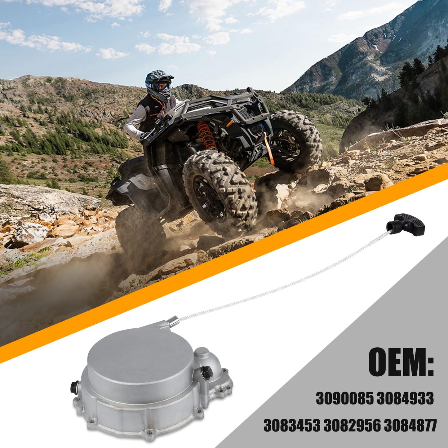 Recoil Pull Starter Assembly Kit for Polaris Sportsman & Ranger Models (OEM 3090085)