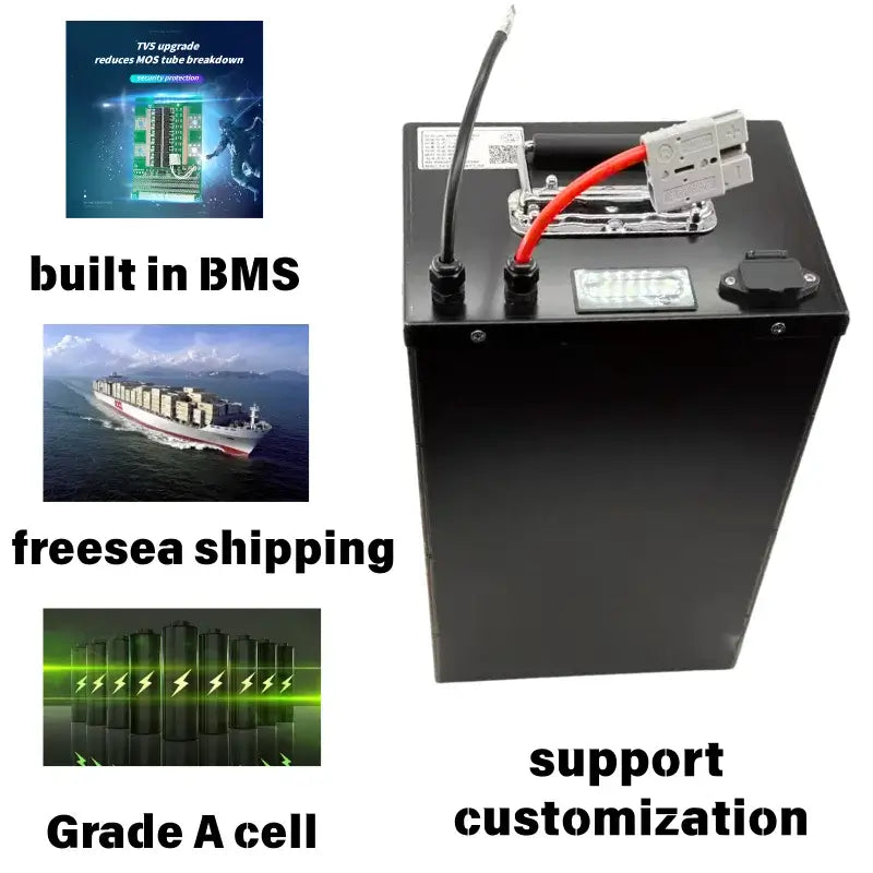72V 21700 Lithium-ion Battery Pack 22Ah - 85Ah 20S BMS for 3000W-5000W Electric Motorcycle Motor & Inverter