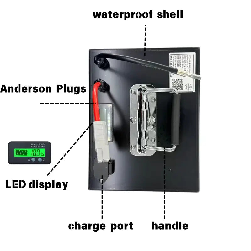72V 21700 Lithium-ion Battery Pack 22Ah - 85Ah 20S BMS for 3000W-5000W Electric Motorcycle Motor & Inverter features.