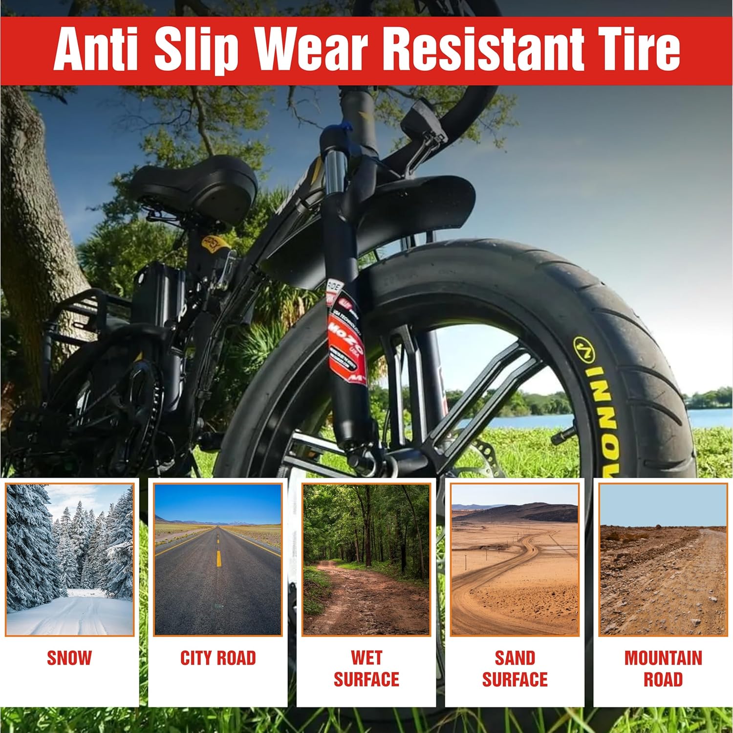 76-406 fat tire set for electric bikes durable puncture resistant