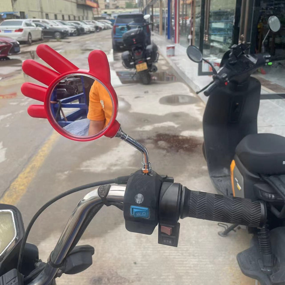 Creative Skeleton Hand & Fist Motorcycle Mirror Anti-Glare Round Side Mirror