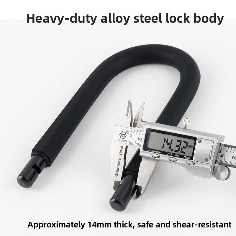 Heavy-Duty Anti-Theft U-Lock & 1.2m Steel Cable Set Reinforced Alloy Security for Bikes & Motorcycles