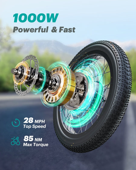   DYU 20" 4.0 Fat Tire Electric Bike 750W 48V 15.6Ah | All-Terrain Adult E-Bike