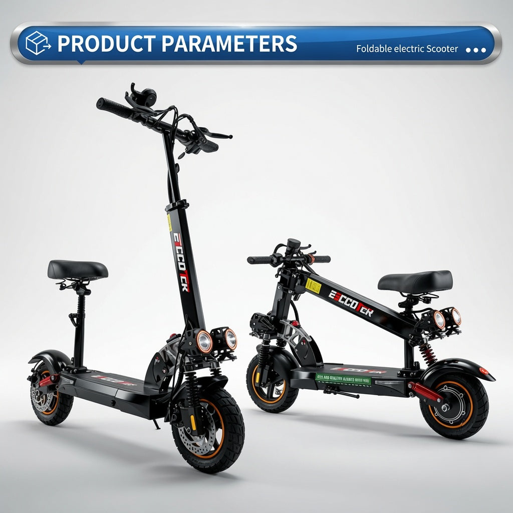 800W Electric Scooter with Brushless Motor and Foldable Design