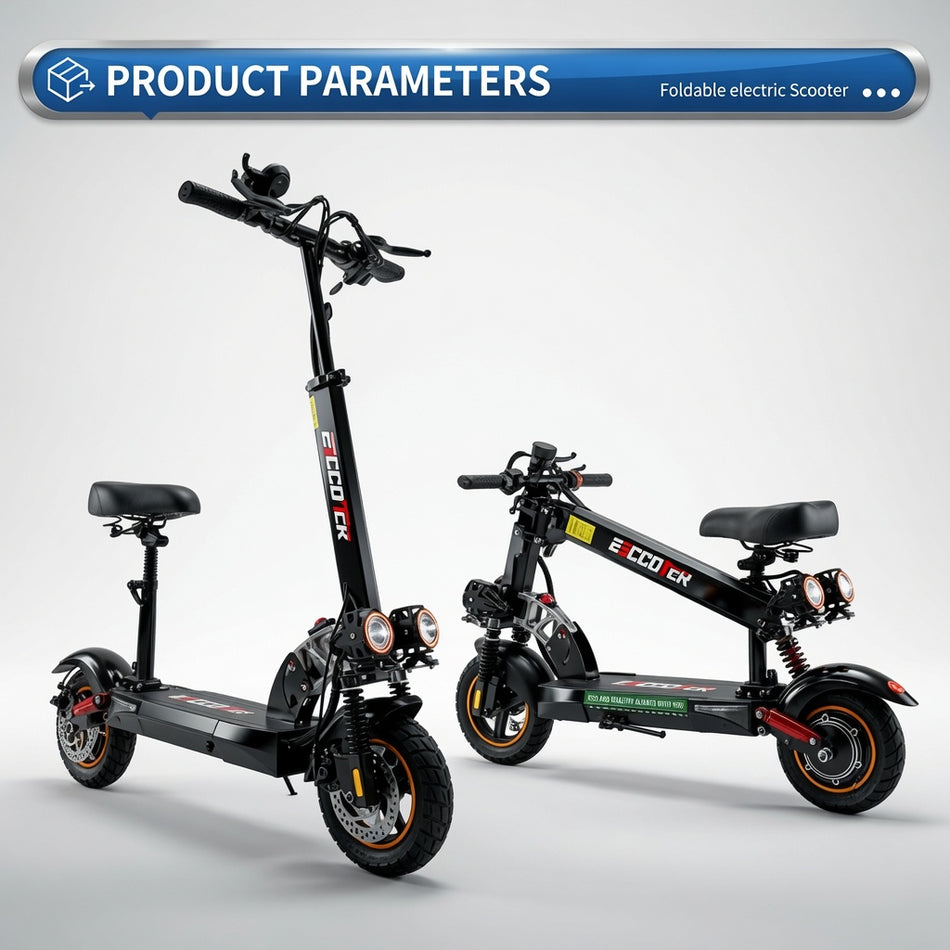 800W Electric Scooter with Brushless Motor and Foldable Design