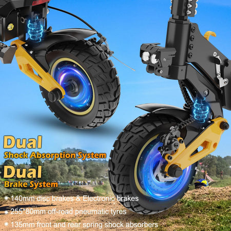   iENYRID ES1 Dual Motor Electric Scooter 2400W | 48V 20.8Ah, 38MPH, Off-Road, UL2272 Certified