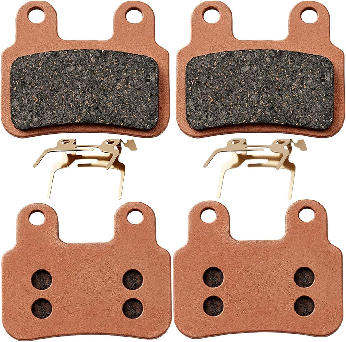 2 Pairs Copper Sintered E-Bike Disc Brake Pads for Ridstar Q20/Q20 Pro/H26 Pro All-Metal Low Noise High Heat Resistance Strong Bite Front & Rear Set
