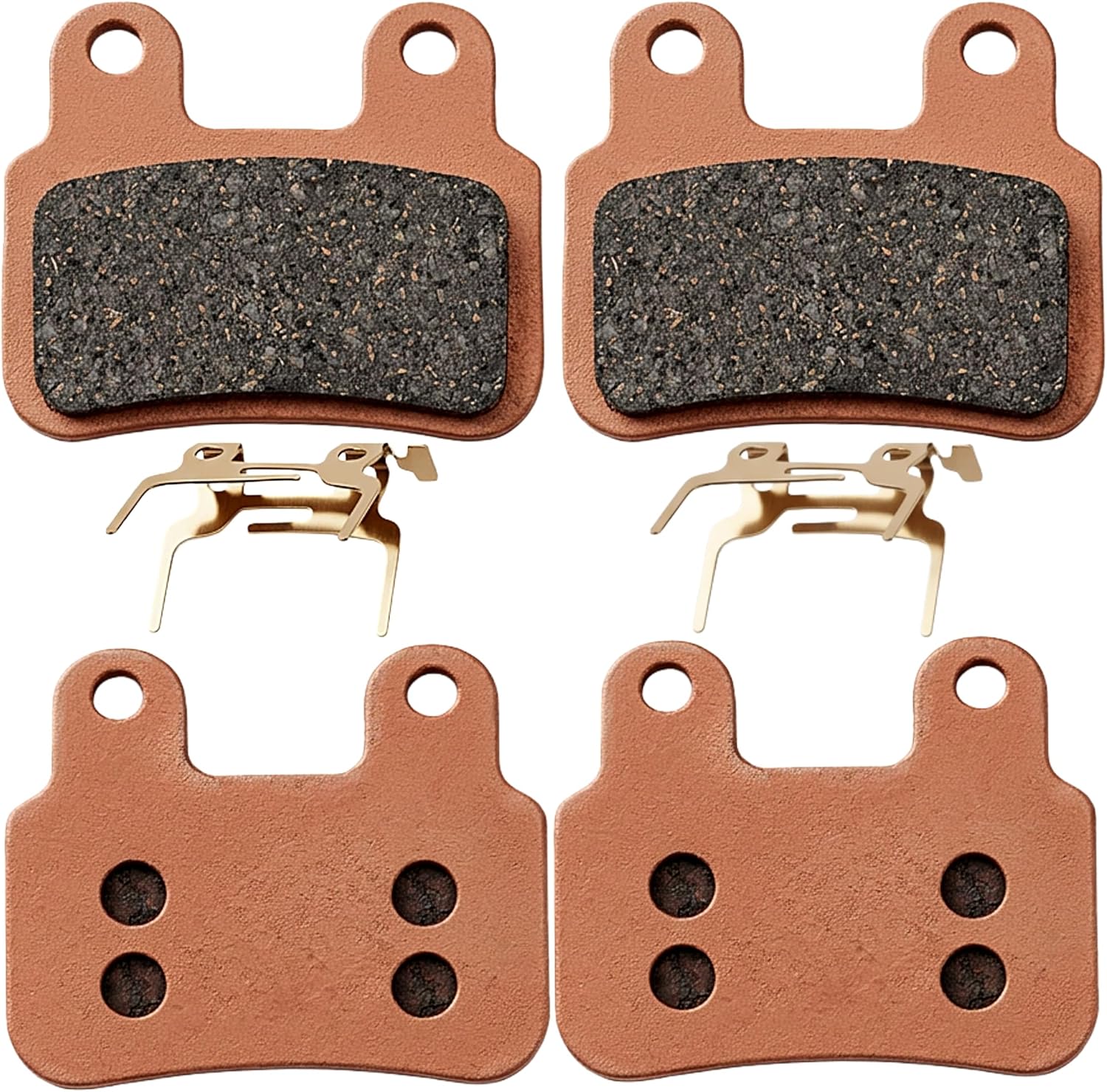2 Pairs Copper Sintered E-Bike Disc Brake Pads for Ridstar Q20/Q20 Pro/H26 Pro All-Metal Low Noise High Heat Resistance Strong Bite Front & Rear Set