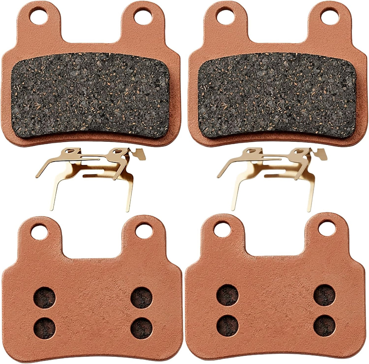 2 Pairs Copper Sintered E-Bike Disc Brake Pads for Ridstar Q20/Q20 Pro/H26 Pro All-Metal Low Noise High Heat Resistance Strong Bite Front & Rear Set