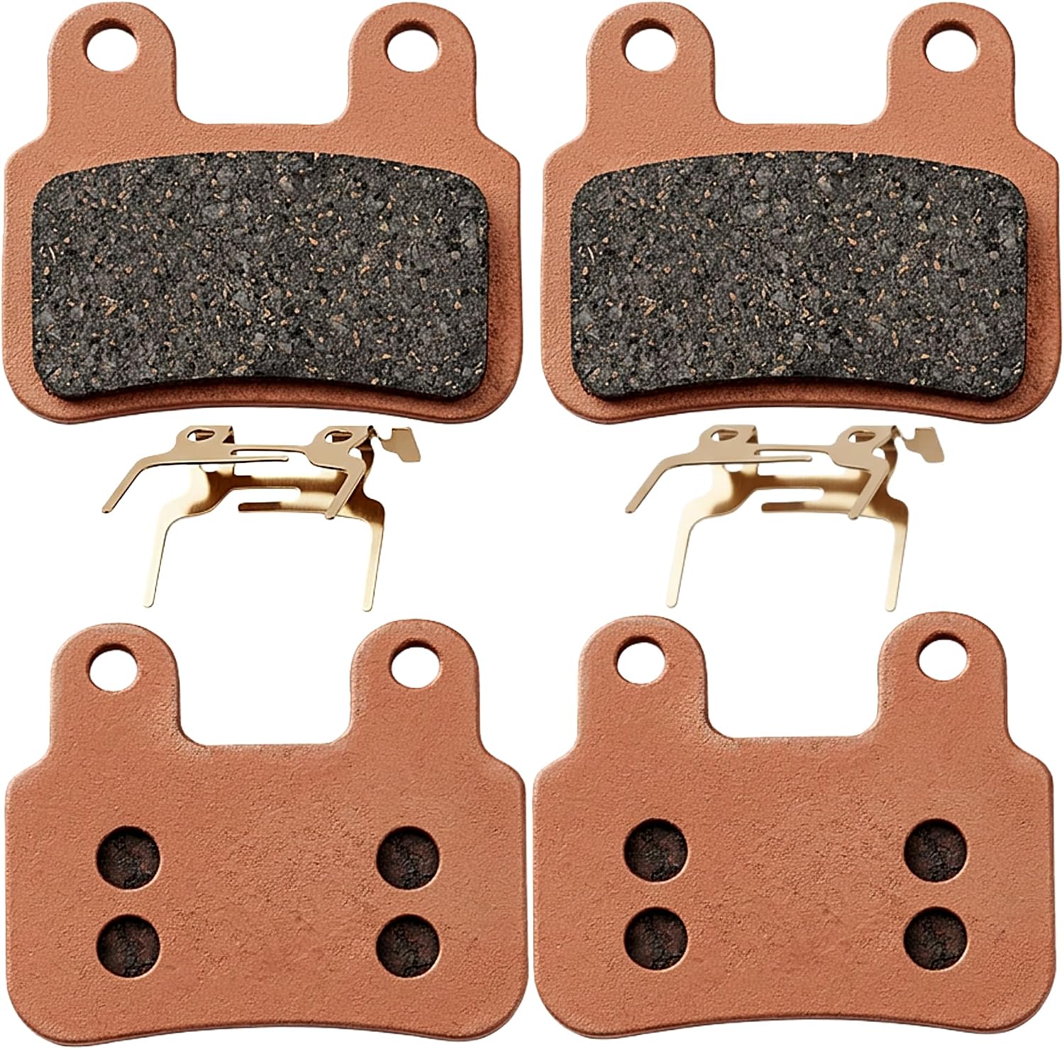 2 Pairs Copper Sintered E-Bike Disc Brake Pads for Ridstar Q20/Q20 Pro/H26 Pro All-Metal Low Noise High Heat Resistance Strong Bite Front & Rear Set