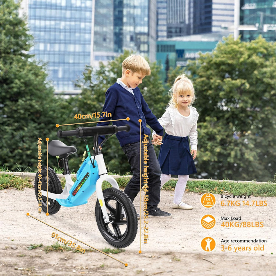   Kids Electric Scooter 180W Motor 12-Inch | Bluetooth, Color Lights, Power-Off Brake