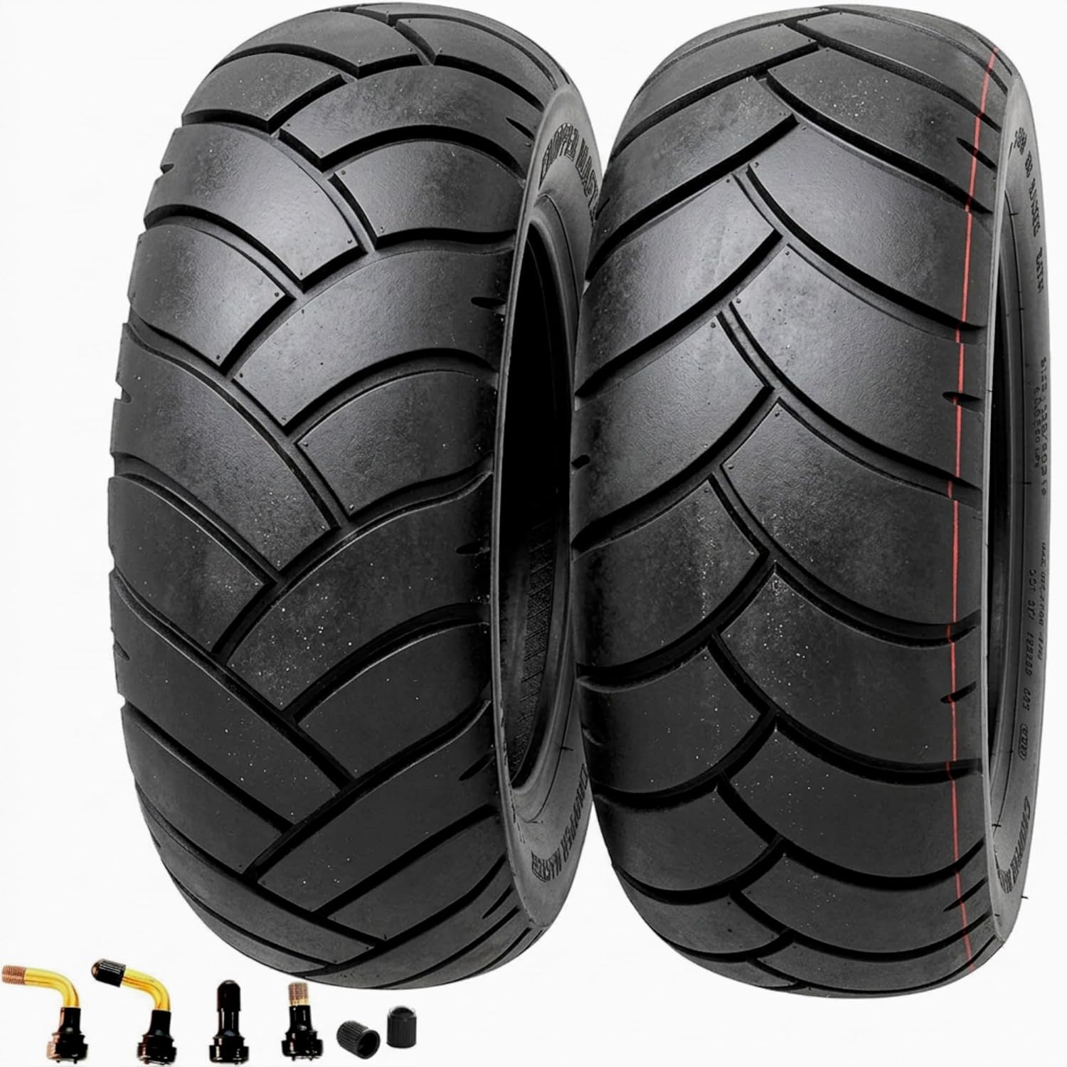 2 Pack 80/65-6 Tubeless Scooter Tires Vacuum Off-Road 10x3 (255x80) with Air Valves for 10 Inch Electric Scooters Non-Slip