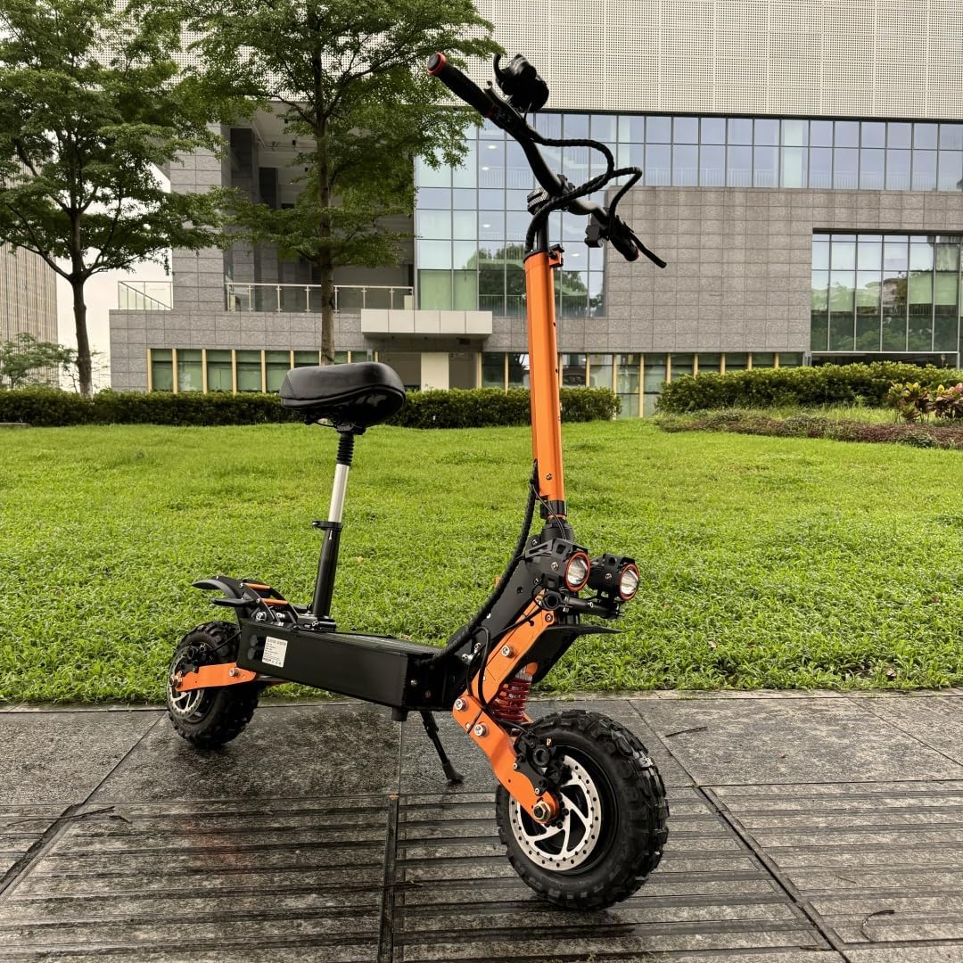 M11  60V 6000W Dual Motor Off-Road Electric Scooter with Seat – 50 MPH, Long Range, Foldable