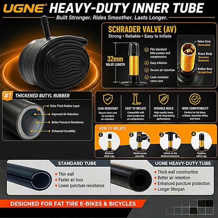 Folding Fat Bike Tires & Tubes Set (2 Tires + 2 Tubes) Sizes -16x4 20x4 26x3 26x4 – Heavy-Duty All-Terrain Puncture-Resistant