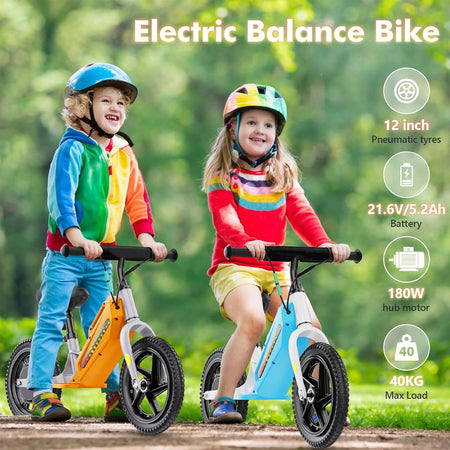   Kids Electric Scooter 180W Motor 12-Inch | Bluetooth, Color Lights, Power-Off Brake