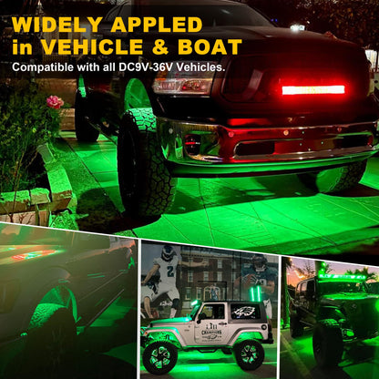 Nicoko 4Pods Pure White 72W High Power Rock Lights - Super Bright LED Underglow for Offroad Vehicles