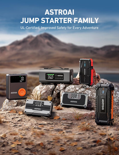 AstroAI S8 Car Battery Jump Starter, 1500A Peak Car Jumper Starter Battery Pack for Up to 6.0L Gas & 3.0L Diesel Engines, 12V Portable Jump Box with 3 Modes Flashlight and Jumper Cable