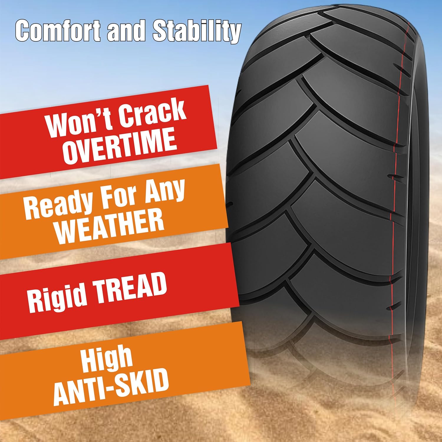 2 Pack 80/65-6 Tubeless Scooter Tires Vacuum Off-Road 10x3 (255x80) with Air Valves for 10 Inch Electric Scooters Non-Slip