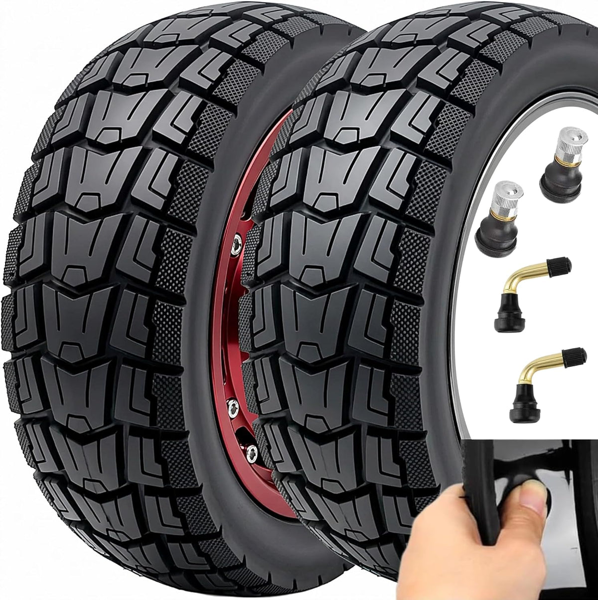 2 Pack 10x2.75-6.5 Self-Sealing Off-Road Tubeless Tires for Electric Scooter – 10 Inch