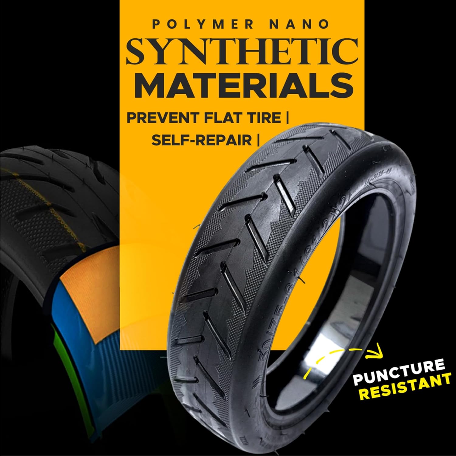 8.5x2.0 Tubeless 50/75-6.1 Self-Sealing E-Scooter Tires (2-Pack) – Durable Butyl Rubber, Fits 8.5 Inch Rim, Pre-Glued Auto Fix Puncture Surface
