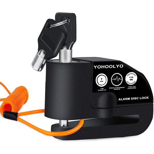 YOHOOLYO Alarm Disc Lock - Motorcycle Disc Brake Lock with Anti-Theft Alert