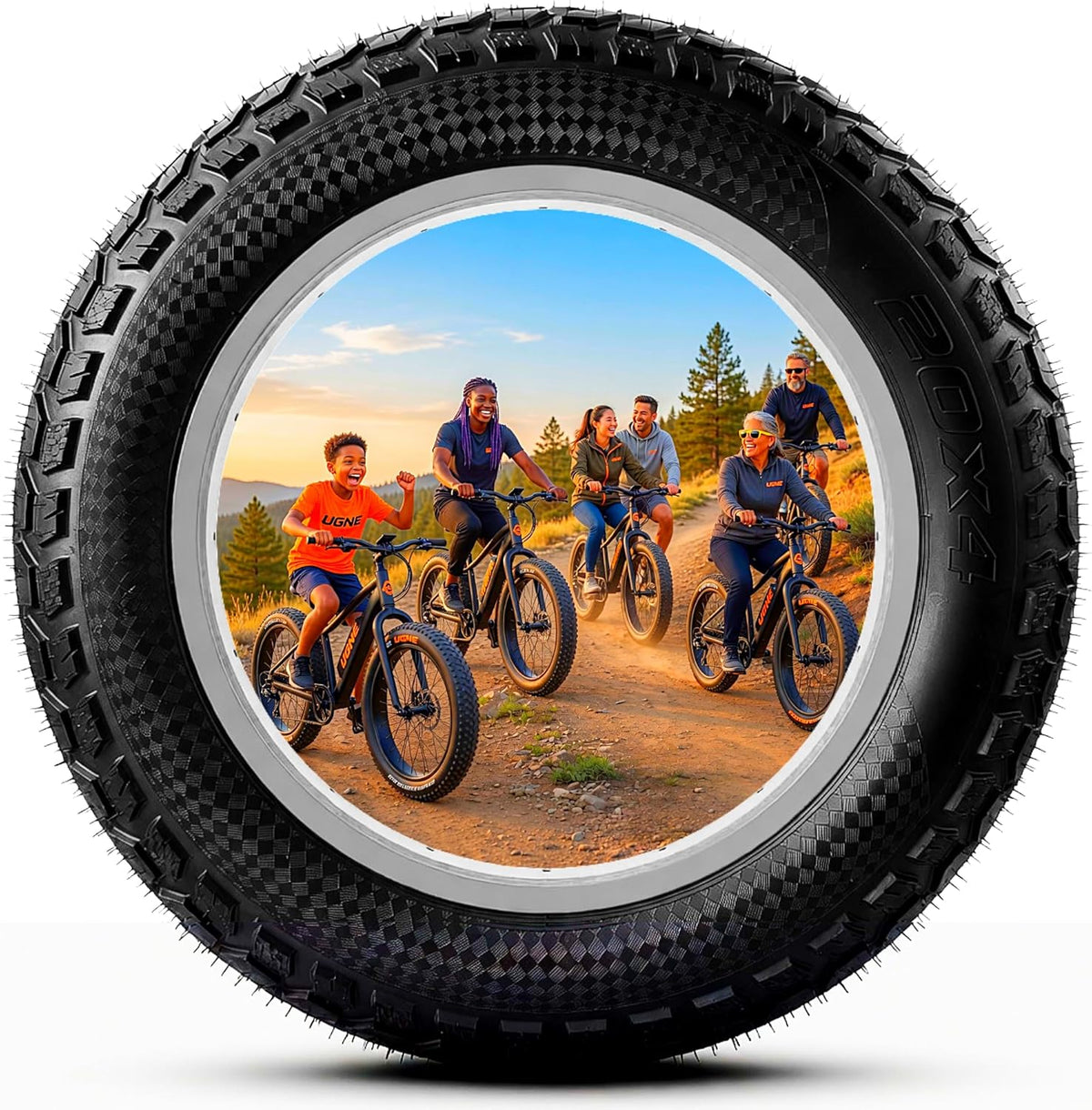 Folding Fat Bike Tires & Tubes Set (2 Tires + 2 Tubes) Sizes -16x4 20x4 26x3 26x4 – Heavy-Duty All-Terrain Puncture-Resistant