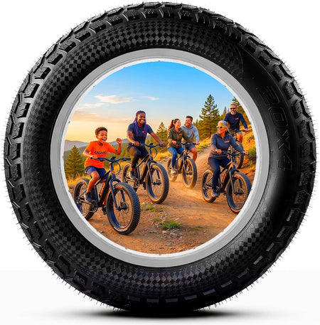 Folding Fat Bike Tires & Tubes Set (2 Tires + 2 Tubes) Sizes -16x4 20x4 26x3 26x4 – Heavy-Duty All-Terrain Puncture-Resistant