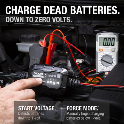 NOCO GENIUS2: 2A 6V/12V Smart Battery Charger & Maintainer