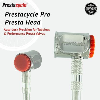 Prestacycle Presta Head – Auto-Lock Bicycle Tire Pump Head for Tubeless & Presta Valves