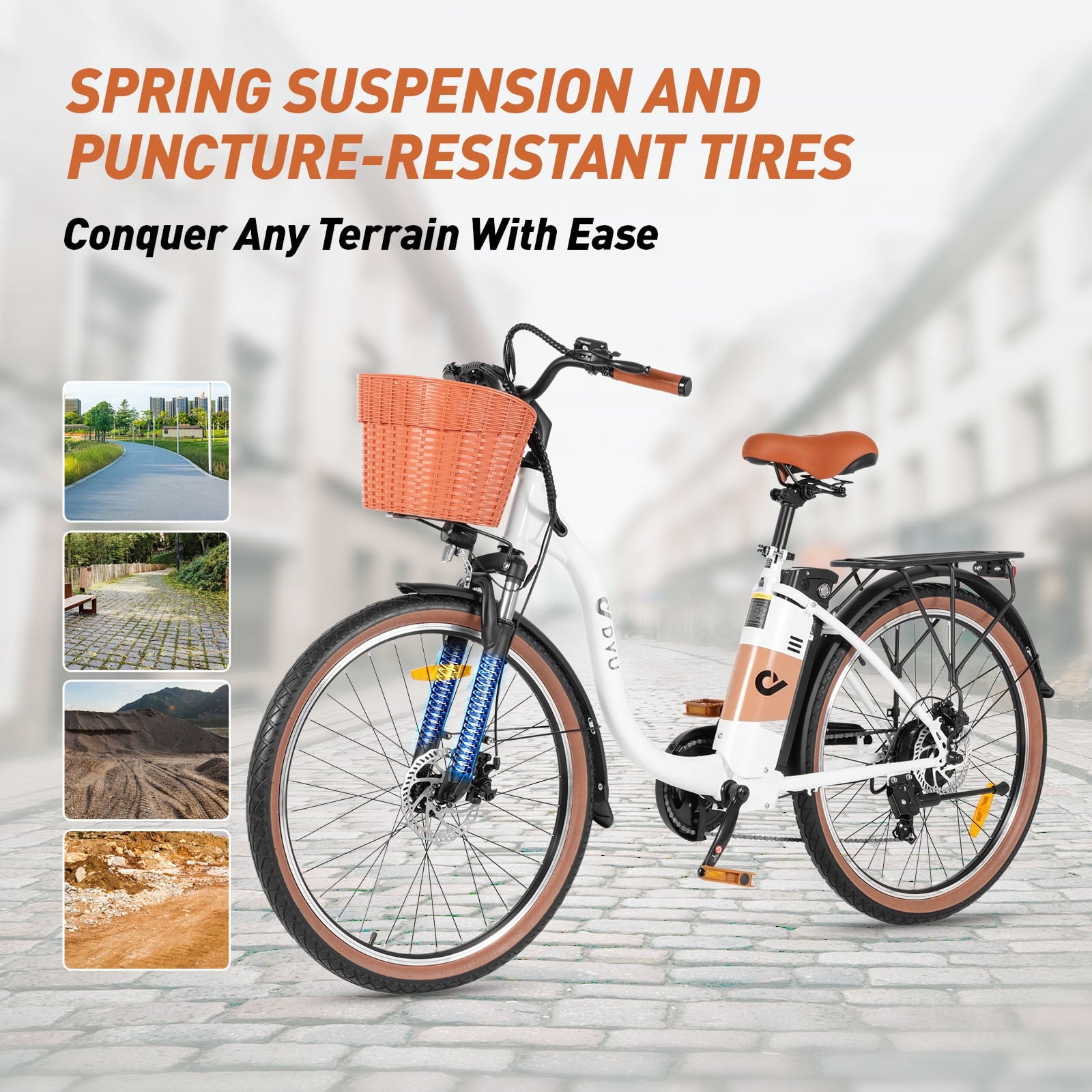   DYU 26" City Electric Bike 250W 36V 15.6Ah | Long-Range Urban Commuter E-Bike