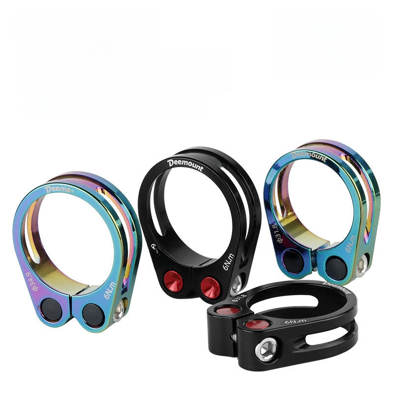 Premium Aluminum Alloy Bicycle Seat Post Clamp ? Lightweight Cut-Out Design Seat Tube Clip (31.8mm / 34.9mm)