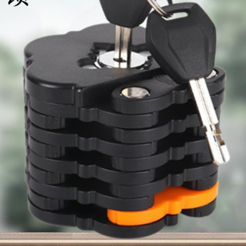 TL800-A Anti-Theft Folding Bike Lock 26-Section Alloy Steel Security Chain with 4-Digit Combination & Pagoda Design