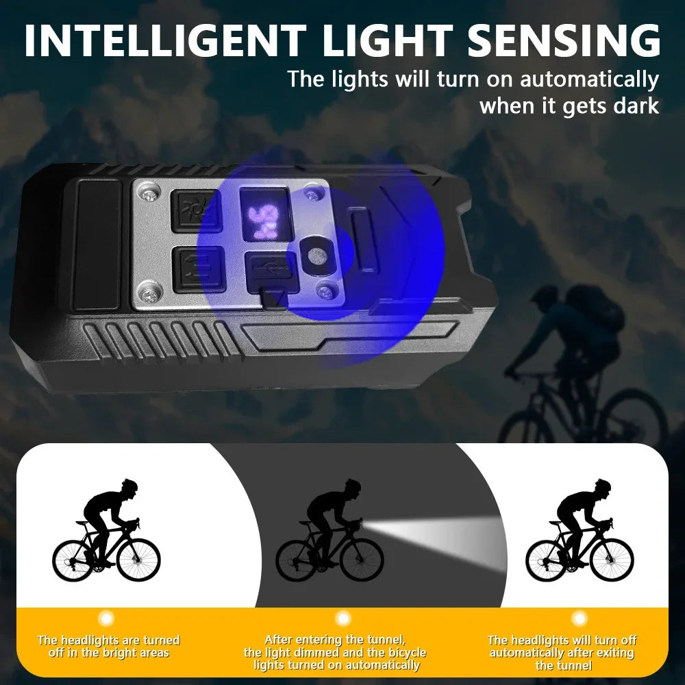 8 LED plus white laser bike lamp